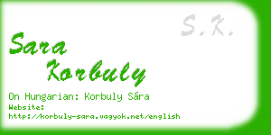 sara korbuly business card