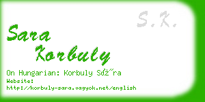 sara korbuly business card